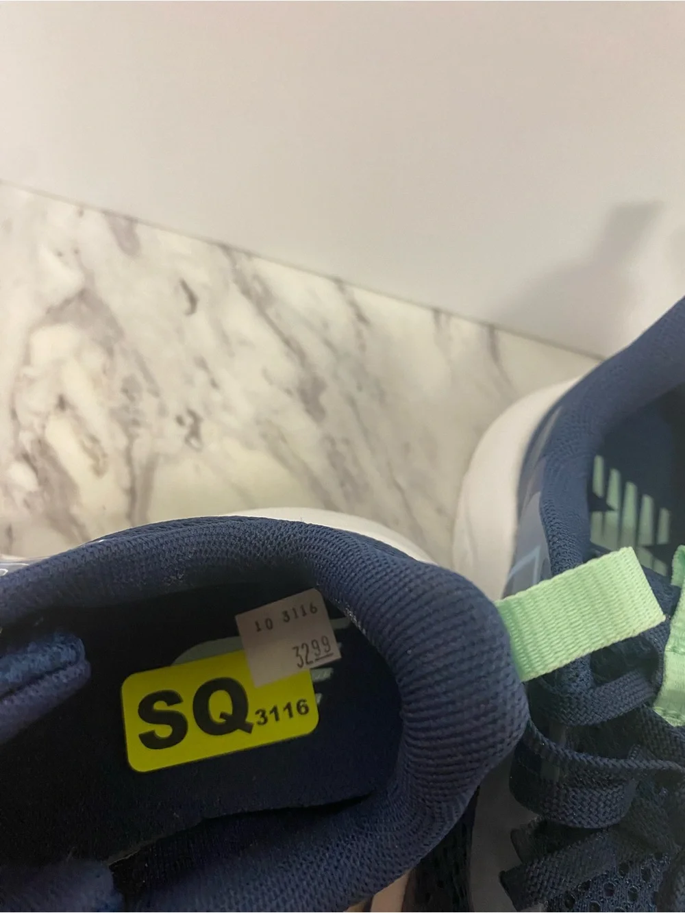 New Balance Kids Navy Sneakers with Mint Accents